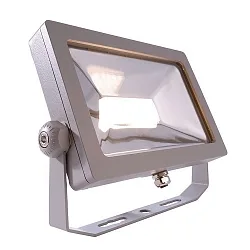 Outdoor LED Flutlichtstrahler FLOOD SMD 30, IP65 IK08, mit 120cm IP-Steckerkabel, neigbar, 30W 3000K 3600lm 100°, silber