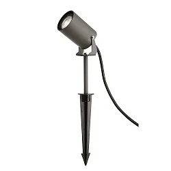 Erdspießstrahler SPIKY 60mm, 1xGU10, IP65 IK05, inkl. 200cm Anschlusskabel und IP44 Anschlussstecker, dunkelgrau
