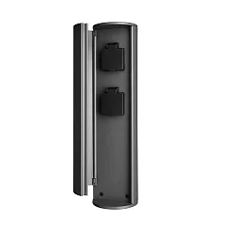 Outdoor Steckdosen-Turm ARAWAN, IP44, 2-fach, 100-240V AC, Alu-Druckguss, ohne Beleuchtung