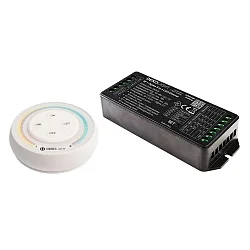 LED-Dimmer RF-SMART, Starter-Set, Single/CCT, 12-48V, 20A, inkl. Fernbedienung, IP20, schwarz / weiß