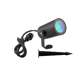 LED Erdspieß-Strahler RF-SMART WIDE-SPOT, IP65, 100-240V AC, 12W RGB + 2700-6500K 1100lm 60°, mit Steckerkabel, schwarz