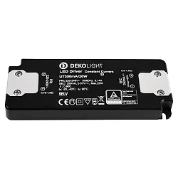 LED Netzgerät FLAT CC UT350mA/20W (CC, DC), stromkonstant, 0,7-20W, 220-240V, IP20, schwarz