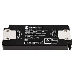 LED Netzgerät FLAT CC UT500mA/20W (CC, DC), stromkonstant, 1-20W, 220-240V, IP20, schwarz