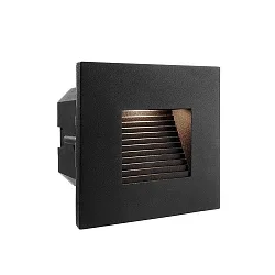 Abdeckung ECKIG / STUFE für LED Wandeinbauleuchte LIGHT BASE II COB OUTDOOR, 10 x 10cm, Abstrahlwinkel 70°, Aluminium, Schwarz