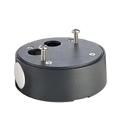 Aufbaugehäuse für Outdoor Serie COLT, Versionen 15 / 30W, Ø 12.4cm / H 4.15cm, Aluminium, Schwarzgrau