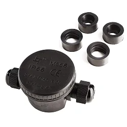 Outdoor 2-fach-Verteiler rund für Kabel 5-12 mm, 0.5-2,5 mm², max. 450V AC/24A