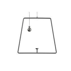 Zubehör für LED-Magnetleuchte MIRAM - mobiles Pendel-Set, B/H: 20.5cm/18.5cm, 2m Drahtseil + Gegengewicht, magnetisch, grau