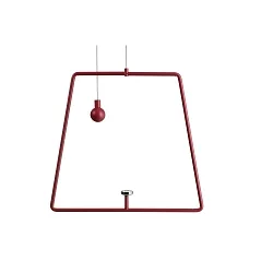 Zubehör für LED-Magnetleuchte MIRAM - mobiles Pendel-Set, B/H: 20.5cm/18.5cm, 2m Drahtseil + Gegengewicht, magnetisch, rot