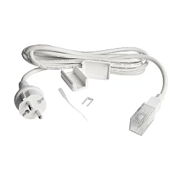 Einspeisekabel mit Schuko-Stecker für 230V LED Stripe, 300cm, IP44, weiß