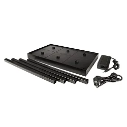Zubehör für Akku-Leuchte CANIS - Multi-Ladestation, 6-fach, inkl. Netzgerät + 4 Pfosten, stapelbar, schwarz