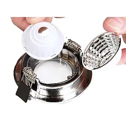 Optionales Zubehör für LED Einbau-Strahler DIONE - Reflektor 60°, H x Ø: 0.2cm x 4.4cm, Silber, facettiert