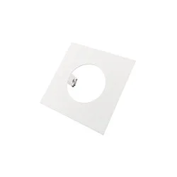 Einbau-Reduzierring quadratisch, IP20 IK03, 130mm / innen Ø 70mm / DA 95mm, Clipfedern, Metall, verkehrsweiß