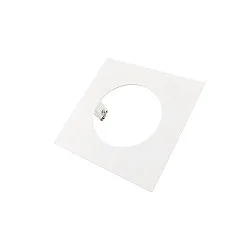 Einbau-Reduzierring quadratisch, IP20 IK03, 155mm / innen Ø 95mm / DA 120mm, Clipfedern, Metall, verkehrsweiß
