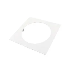 Einbau-Reduzierring quadratisch, IP20 IK03, 280mm / innen Ø 210mm / DA 245mm, Clipfedern, Metall, verkehrsweiß