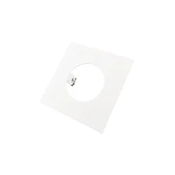 Einbau-Reduzierring quadratisch, IP20 IK03, 130mm / innen Ø 70mm / DA 95mm, Clipfedern, Metall, signalweiß