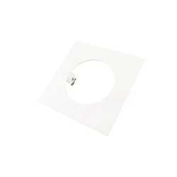 Einbau-Reduzierring quadratisch, IP20 IK03, 155mm / innen Ø 95mm / DA 120mm, Clipfedern, Metall, verkehrsweiß, signalweiß