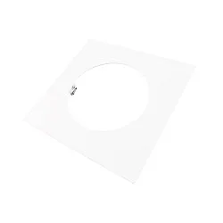 Einbau-Reduzierring quadratisch, IP20 IK03, 240mm / innen Ø 180m / DA 205mm, Clipfedern, Metall, verkehrsweiß, signalweiß