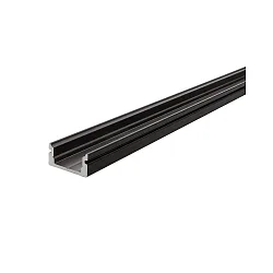 AU-01-08, flat U-profile for 8 - 9,3 mm LED stripes, 200cm, matt brushed black