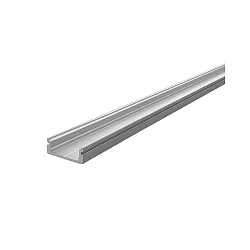 AU-01-12, flaches U-Profil für 12-13.3mm LED Strips, 200cm, Aluminium eloxiert