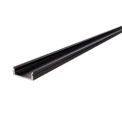 AU-01-15, flat U-profile for 15 - 16,3 mm LED stripes, 200cm, matt brushed black