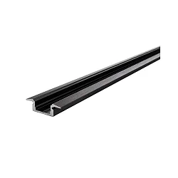 ET-01-08, flaches T-Profil für 8-9.3 mm LED Strips, 200cm, matt-schwarz gebürstet
