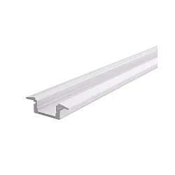 ET-01-08, flaches T-Profil für 8-9.3 mm LED Strips, 200cm, matt-weiß
