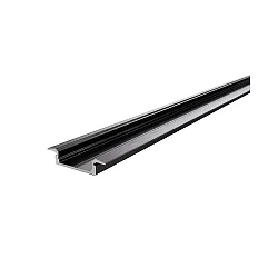 ET-01-15, flat T-profile for 15 - 16,3 mm LED stripes, 200cm, matt brushed black