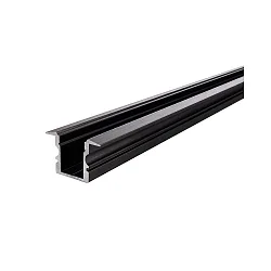 ET-02-08, hohes T-Profil für 8-9.3 mm LED Strips, 200cm, matt-schwarz gebürstet