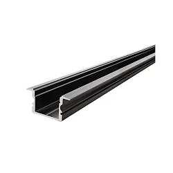 ET-02-15, high T-profile for 15 - 16,3 mm LED stripes, 200cm, matt brushed black