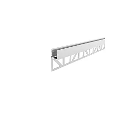 Reprofil Fliesen-Profil Abschluss nach oben leuchtend für LED Strips bis 12mm, Aluminium, lackiert, 200cm, Weiß
