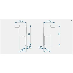 Endcaps H-EL-03-10 set 2 items, grey