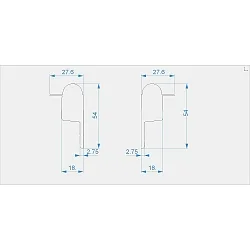Endcaps R-EL-03-10 set 2 items, white