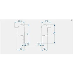 Endcaps R-EL-03-10 set 2 items, grey