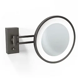 LED Wandkosmetikspiegel BS 36, 5-fache Vergrößerung, 7,5W, 4000K, 1020lm, CRI>80, IP44, silber/matt