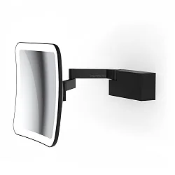 LED Wandkosmetikspiegel VISION S, 5-fache Vergrößerung, 12W, 3000-5000K, 588lm, CRI>95, IP44, schwarz/matt