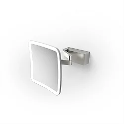 LED Wandkosmetikspiegel VISION S, 5-fache Vergrößerung, 12W, 3000-5000K, 588lm, CRI>95, IP44, edelstahl/matt