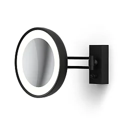 LED Wandkosmetikspiegel beleuchtet BS 36 7x, 7,5W, 4000K, schwarz matt