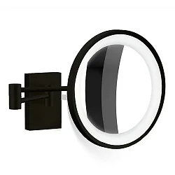 mirror with lighting BS 40 LED 10-fold IP 44, black matt 