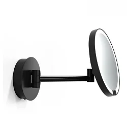 LED Wandkosmetikspiegel JUST LOOK PLUS WR, 5-fache Vergrößerung, 10W, 3000-5000K, 432lm, CRI>92, IP20, schwarz/matt