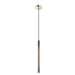 LED Pendelleuchte PIPE 1, 6.5W 350mA, 3000K 600lm, IP20, Messing poliert