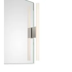 Spiegelleuchte OMEGA 1, 1x S14d, 30-60cm, 1 Sockel, IP20, Nickel satiniert