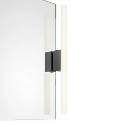 Spiegelleuchte OMEGA 1, 1x S14d, 30-60cm, 1 Sockel, IP20, schwarz matt