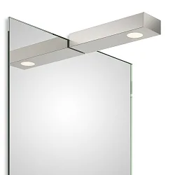 LED Spiegelleuchte FLAT 1 LED, 7W 3000K 370lm, IP44, Nickel satiniert