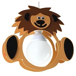 Pendelleuchte LÖWE LEO, Kinderzimmerleuchte, 1x E14, lachs