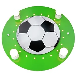 Deckenleuchte FUSSBALL, Kinderzimmerleuchte, 4x E14, 20 LEDs, dunkelgrün / weiß