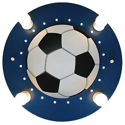 Deckenleuchte FUSSBALL, Kinderzimmerleuchte, 4x E14, 20 LEDs, dunkelblau / weiß