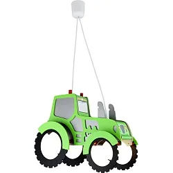 Elobra Pendelleuchte TRAKTOR Kinderzimmerleuchte, 2x E27, grün / silber