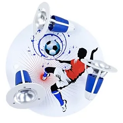 Rondell SOCCER, Kinderzimmerleuchte, 3x E14, rot / weiß / blau