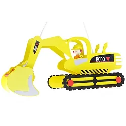 Pendelleuchte BAGGER BODO, Kinderzimmerleuchte, 2x E27, gelb
