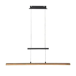 pendant luminaire PANAMA, black, oak natural dimmable